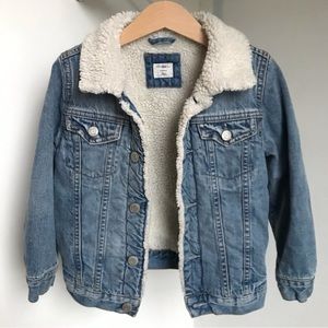 Gap • 4Y • Denim Blue Jean Jacket Faux Sherpa